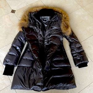 Mackage real fur hooded coat . Charcoal women size can
